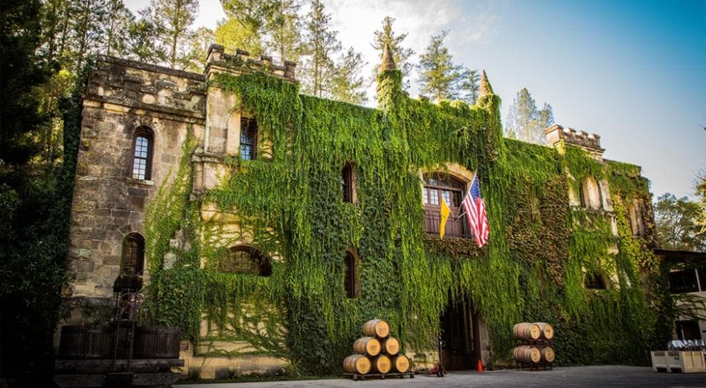 Увитое плющом главное здание Chateau Montelena было построено в 1888 году.