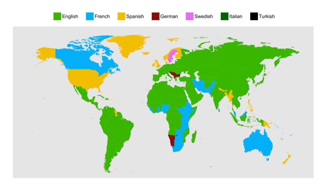 Самый популярный язык. Изучаемый на Duolingo в каждой стране